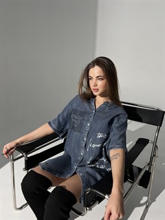 Рубашка джинсовая (XL-4XL) (225-2) - фото 40336