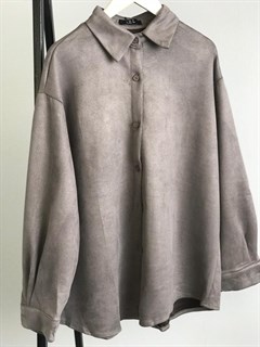 Рубашка однотонная замша  (1318) - фото 49195