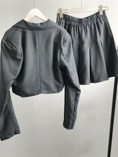 Костюм укороченный пиджак+юбка (108-1) - фото 51074