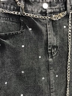 Юбка джинсовая в стразах (7711) - фото 51740