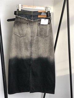 Юбка джинсовая черная с ремнем (3355) - фото 52208