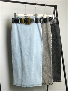 Юбка джинсовая с широким ремнем (7593) - фото 52530